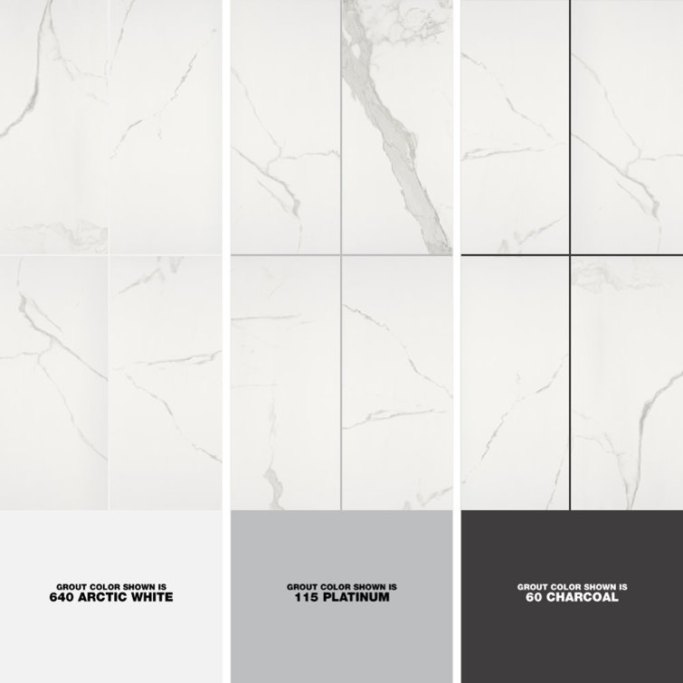 Sculpture White Matte Porcelain Stone Look Tile 12" x 24"