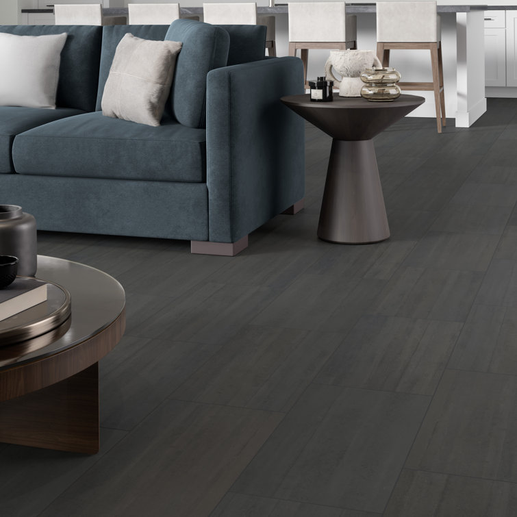 Cassero Modern 12" x 24" Matte Black Porcelain Floor & Wall Tile