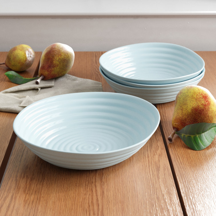 Celadon Green Ceramic Microwave Safe Pasta Bowls Set