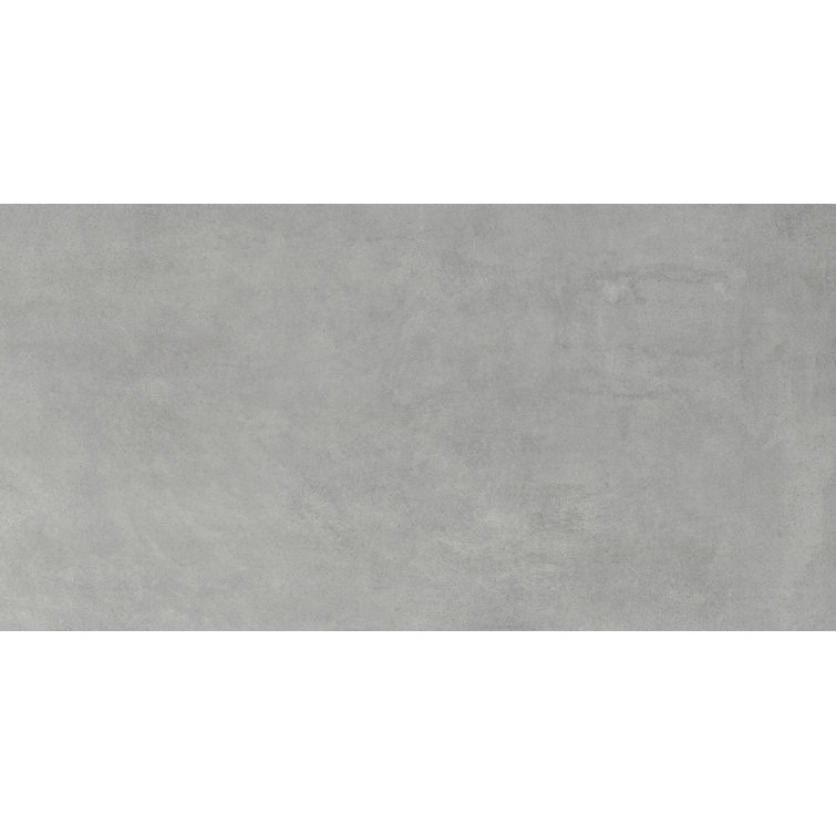 24" x 24" Silver Porcelain Concrete Look Tile
