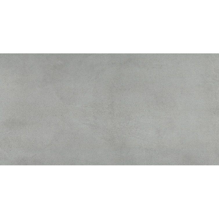 24" x 24" Silver Porcelain Concrete Look Tile
