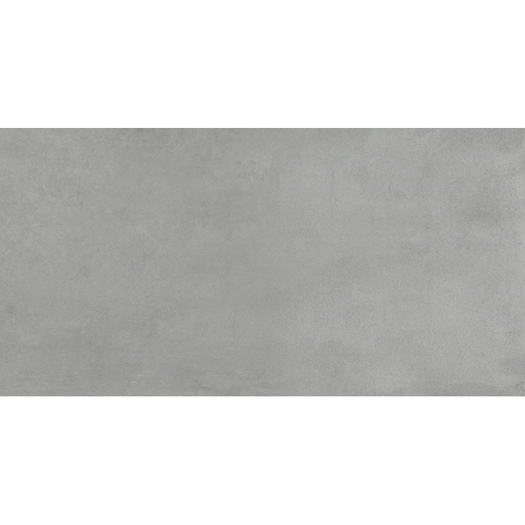 24" x 24" Silver Porcelain Concrete Look Tile