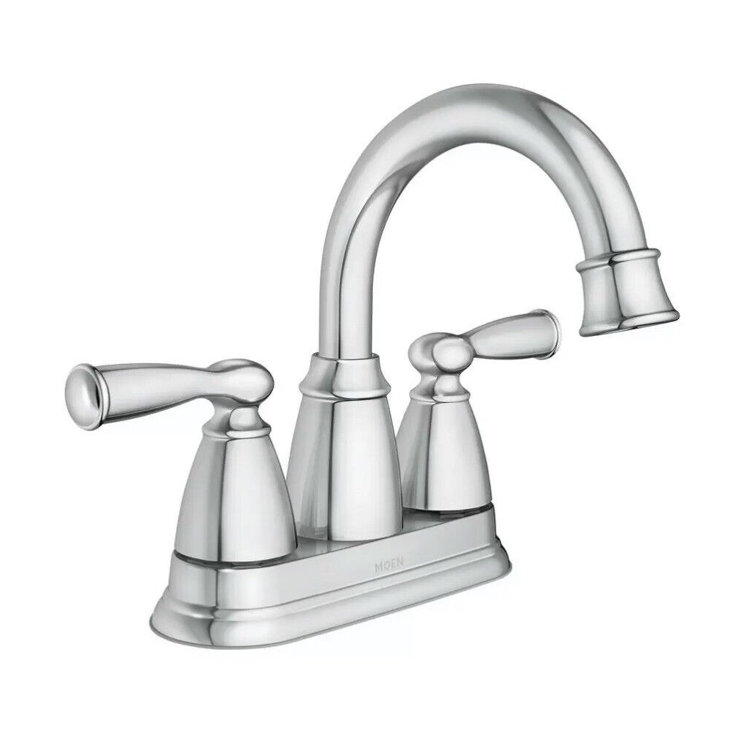 Banbury Chrome Two Handle Widespread High Arc Bathroom Faucet