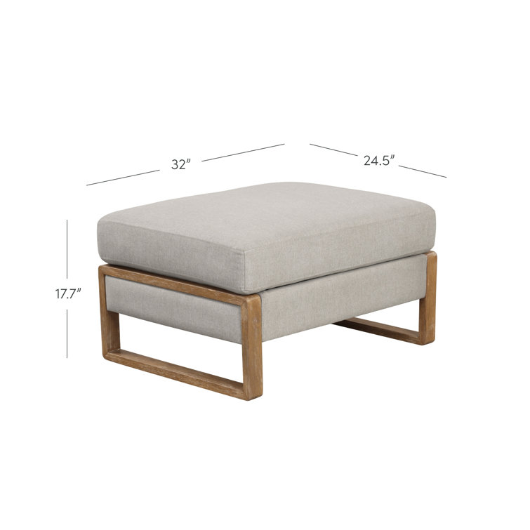 Madison Light Brown Linen Upholstered Ottoman with Storage