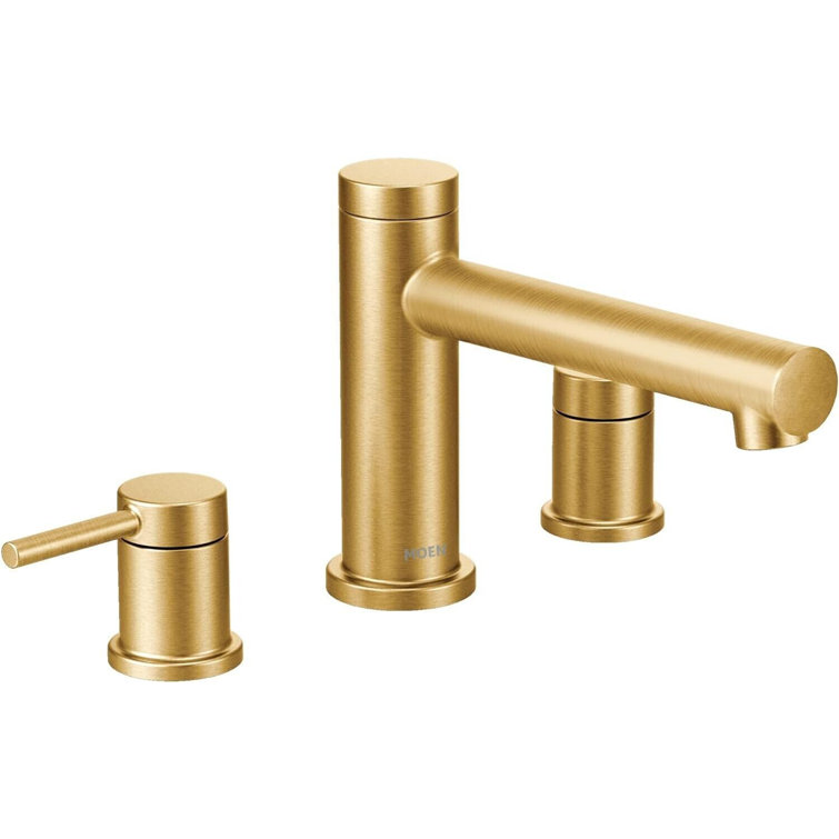 Modern Black Chrome Deck Mounted Widespread Faucet