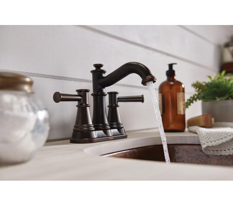 Elegant Belfield Polished Nickel Two-Handle Centerset Bathroom Faucet