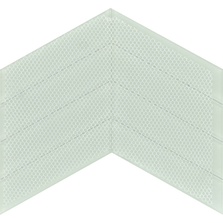 Fawn Polished Glass Herringbone Mosaic Wall Tile