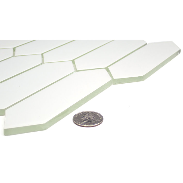 White Polished Glass Hexagon Mosaic Tile for Wall and Floor