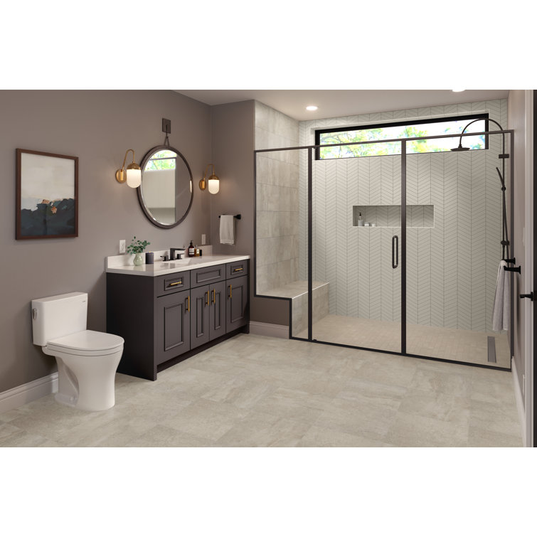 Fawn Polished Glass Herringbone Mosaic Wall Tile