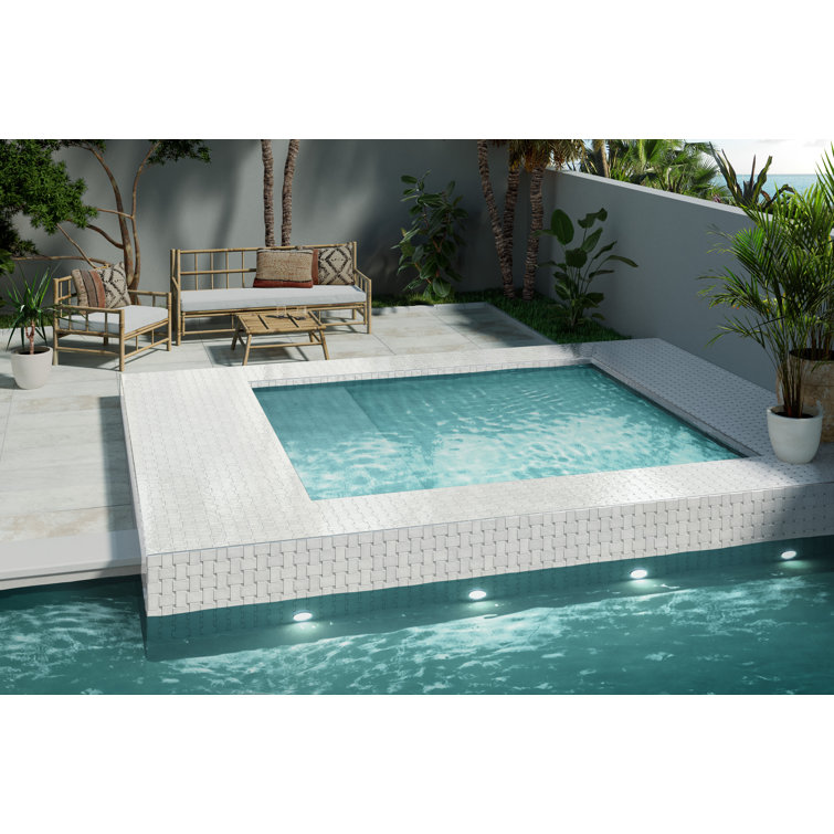 Hanami White Glossy Porcelain Mosaic Accent Tile