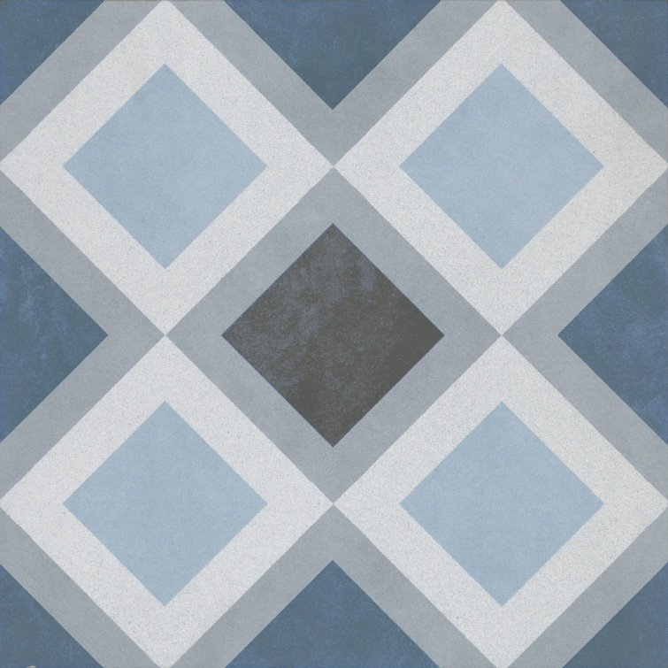 Design Blue and Gray Matte Porcelain Wall & Floor Tile