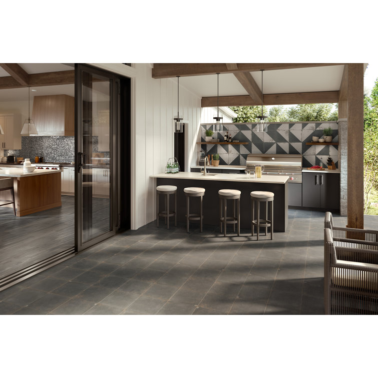 Rhapsody 13" x 13" Matte Black Porcelain Field Tile