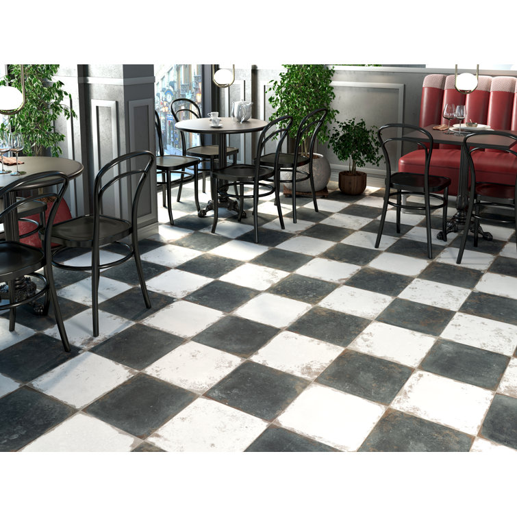 Rhapsody 13" x 13" Matte Black Porcelain Field Tile