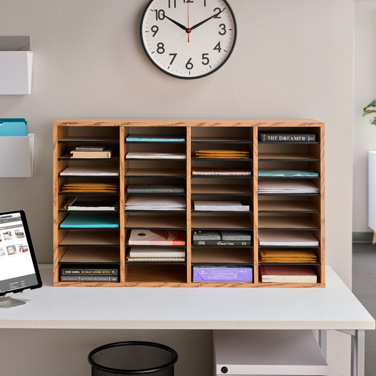 Medium Oak 36-Compartment Adjustable Wood Organizer