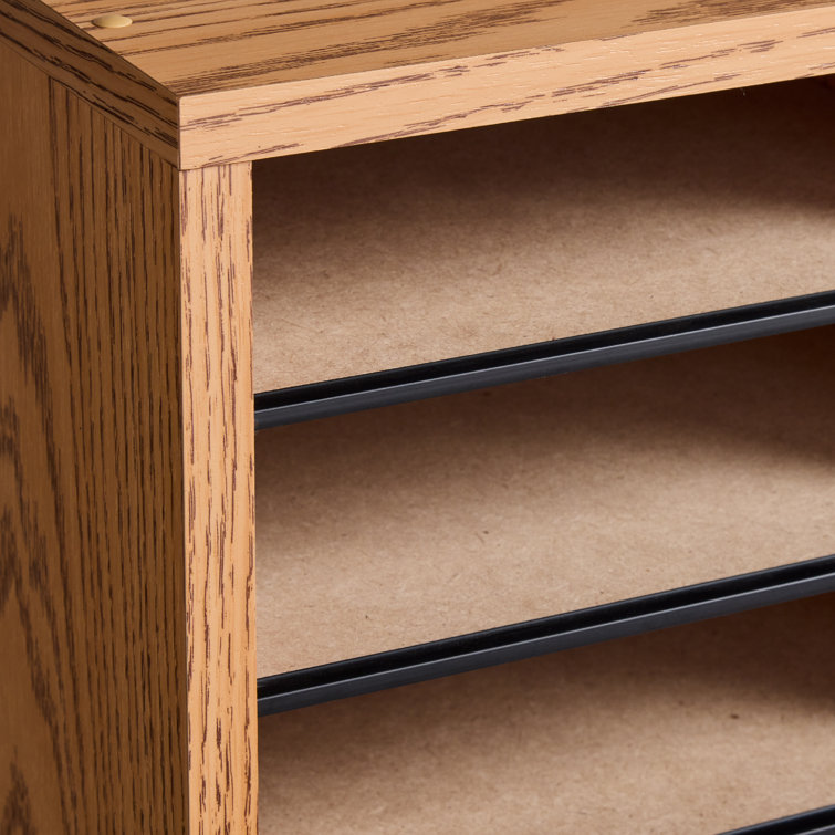 Medium Oak 36-Compartment Adjustable Wood Organizer
