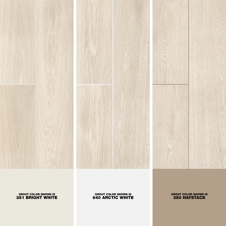 BB Wood Oak White Matte Porcelain Floor and Wall Tile