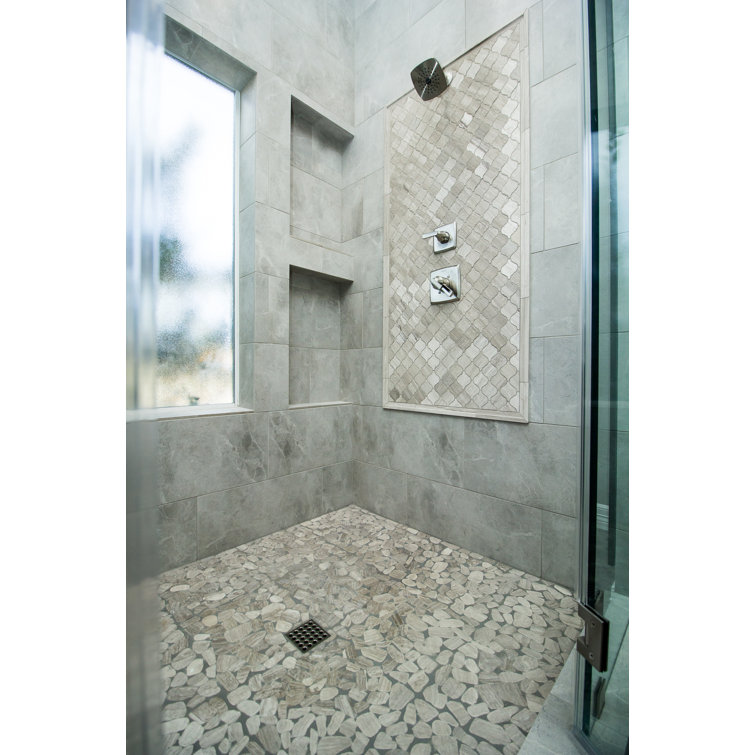Cream Natural Stone Pebble Mosaic Tile 12x12