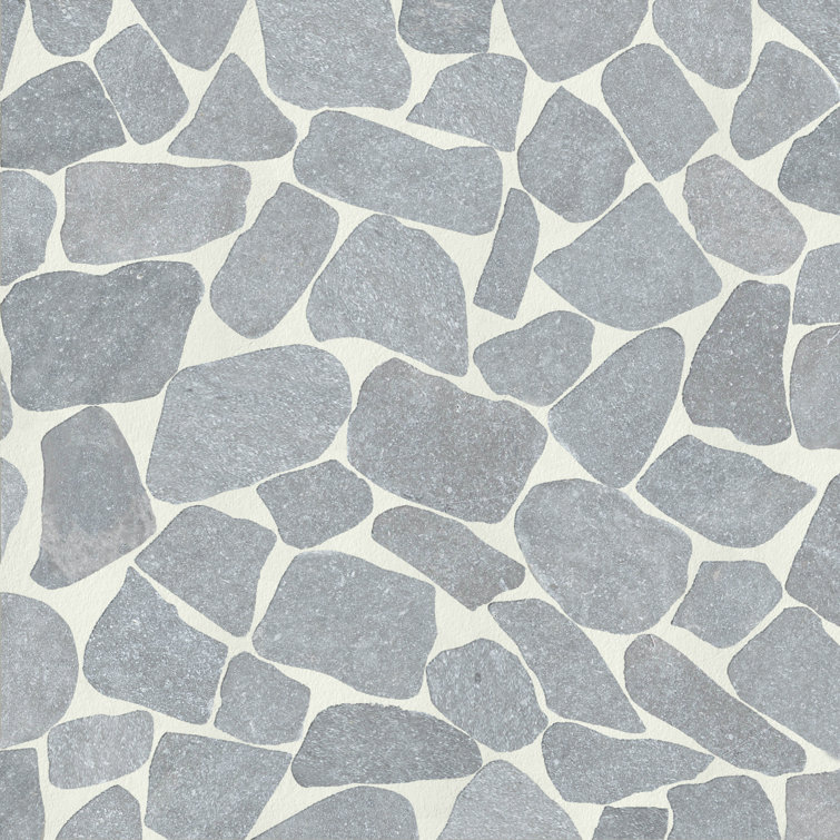 Silver Pebble Stone 12x12 Mosaic Tile