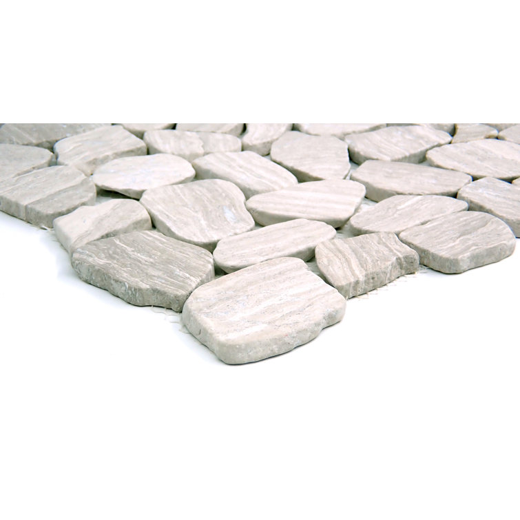 Cream Natural Stone Pebble Mosaic Tile 12x12