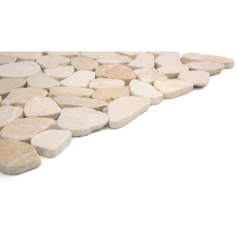 Beige Pebble Stone 12x12 Mosaic Tile with Wavy Edge