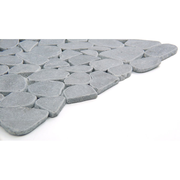 Silver Pebble Stone 12x12 Mosaic Tile
