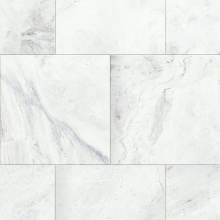 Kalta Bianco 24" x 24" Polished Marble Floor and Wall Tile