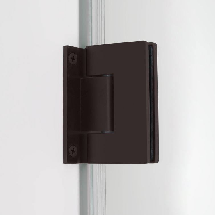 Kinkade 32" x 72" Frameless Clear Glass Shower Door with Bronze Hardware