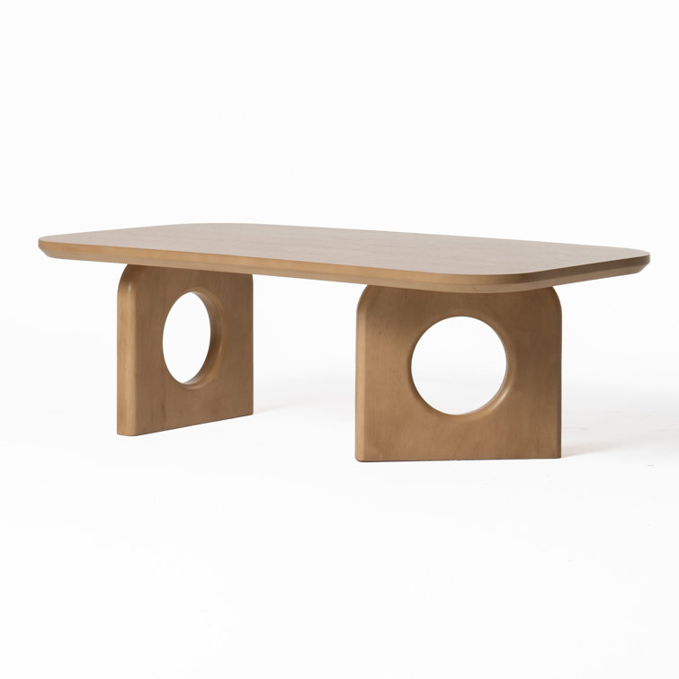 White Oak Rectangular Coffee Table with Sled Base