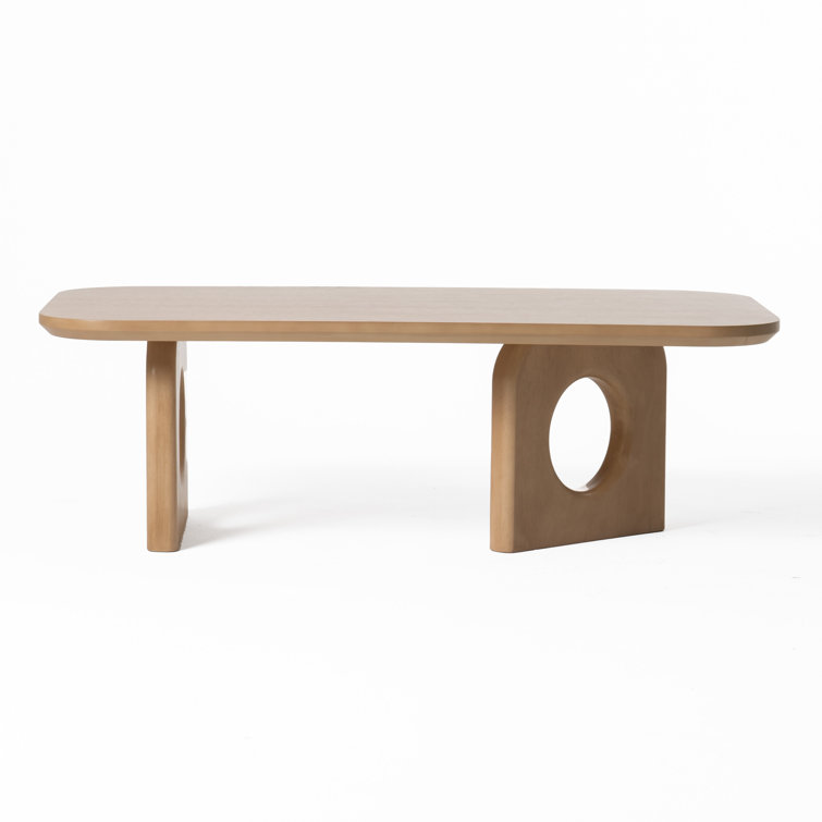 White Oak Rectangular Coffee Table with Sled Base