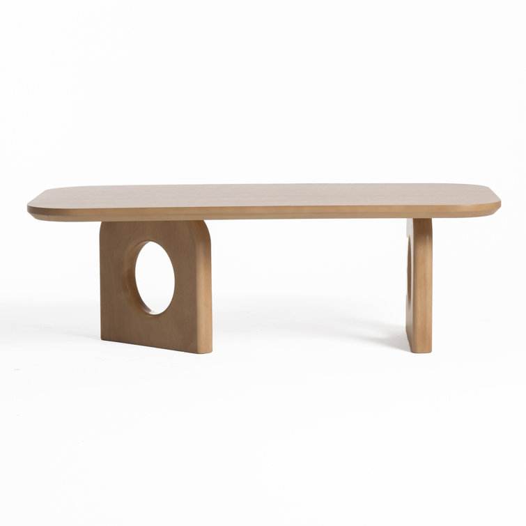 White Oak Rectangular Coffee Table with Sled Base