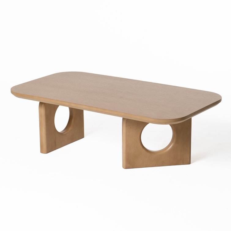 White Oak Rectangular Coffee Table with Sled Base
