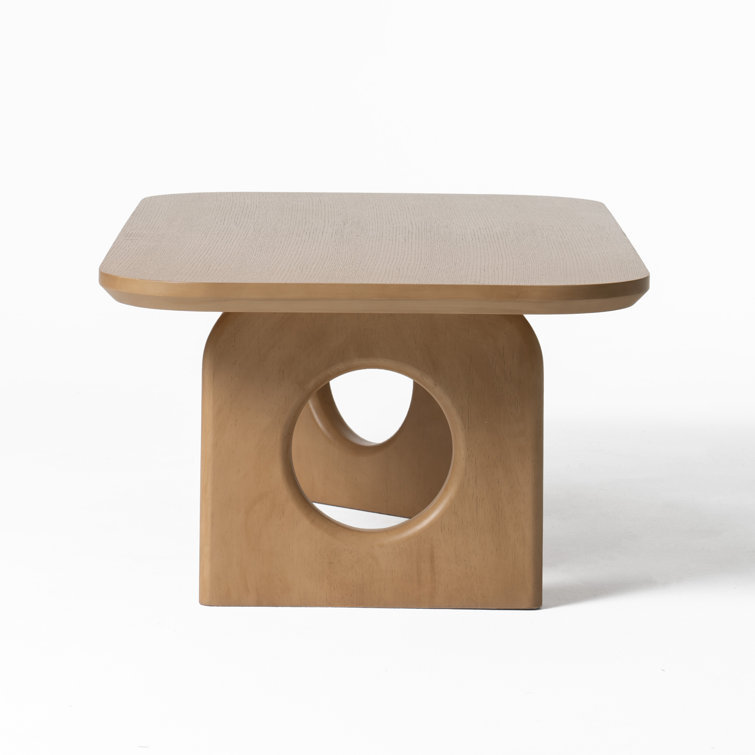 White Oak Rectangular Coffee Table with Sled Base
