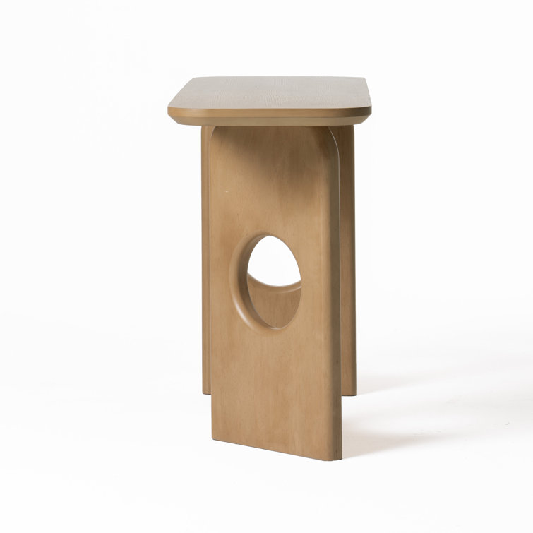 White Oak Rectangular Drop Leaf Console Table