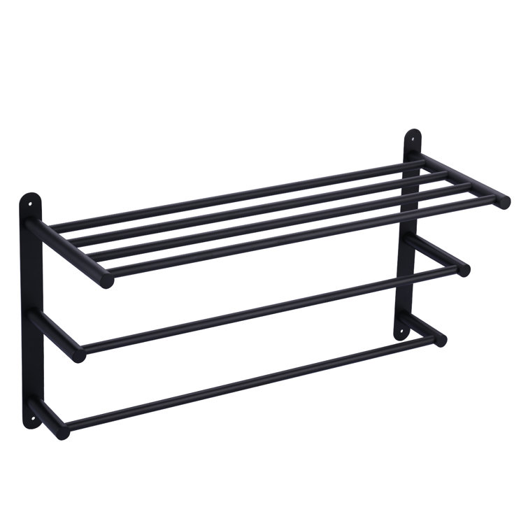 Matte Black Stainless Steel Wall Mounted Towel Rack