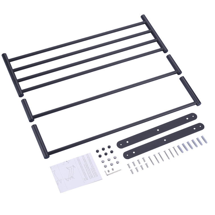 Matte Black Stainless Steel Wall Mounted Towel Rack
