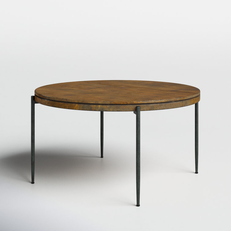 Transitional Bedford 56" Round Extendable Dining Table in Brown Wood