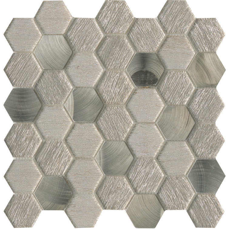Glitz Gold Hexagonal Glass Mosaic Wall Tile