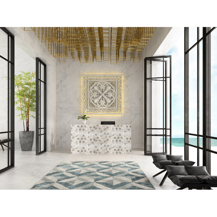 Glitz Gold Hexagonal Glass Mosaic Wall Tile