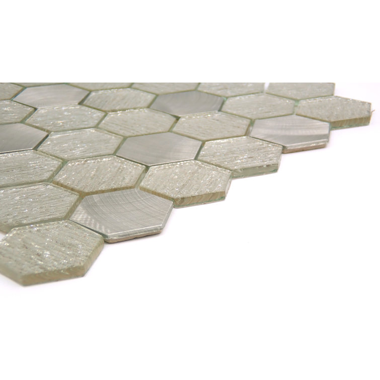 Glitz Gold Hexagonal Glass Mosaic Wall Tile