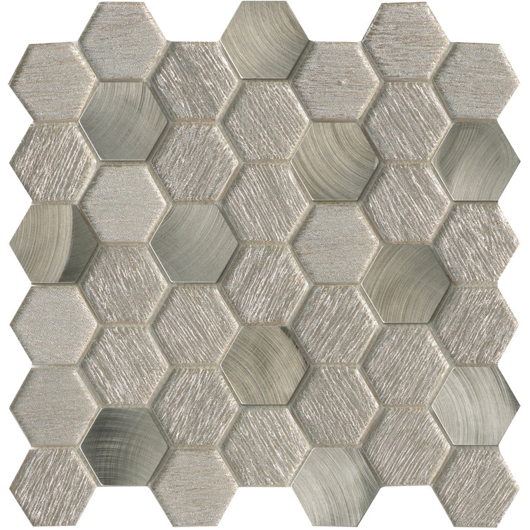 Glitz Gold Hexagonal Glass Mosaic Wall Tile