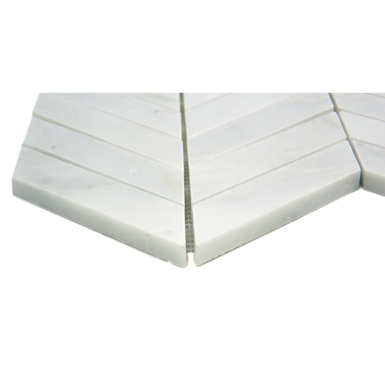 White Marble Chevron Mosaic Tile for Kitchen and Bathroom
