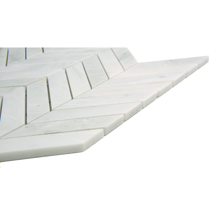 White Marble Chevron Mosaic Tile for Kitchen and Bathroom