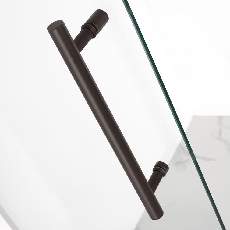 Kinkade 32" x 72" Frameless Clear Glass Shower Door with Bronze Hardware