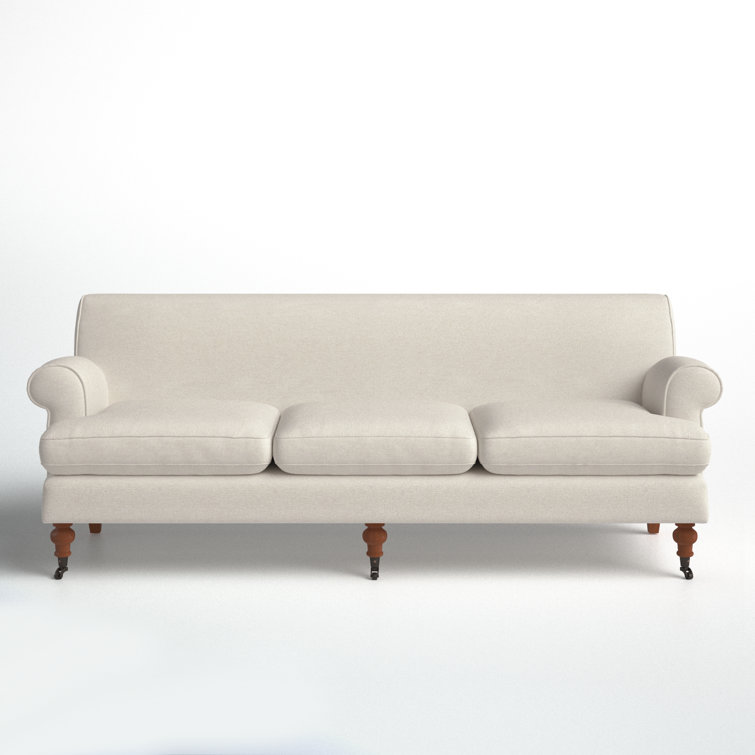 Alana Light Beige Linen Upholstered Lawson Sofa with Removable Cushions