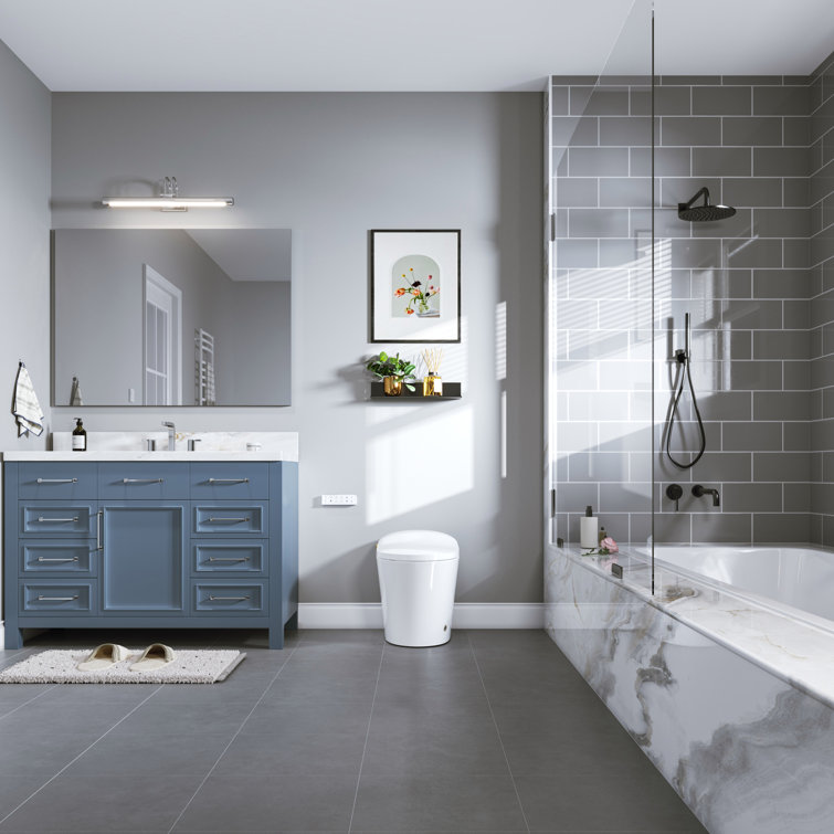 Elongated White Electric Dual Flush Smart Bidet Toilet