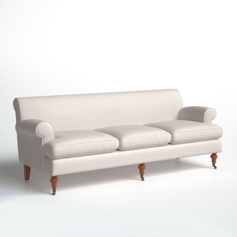Alana Lawson 88'' Sky Neutral Velvet Upholstered Sofa