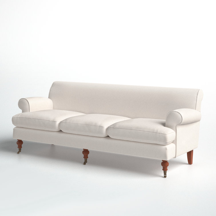 Alana Lawson 88'' Sky Neutral Velvet Upholstered Sofa