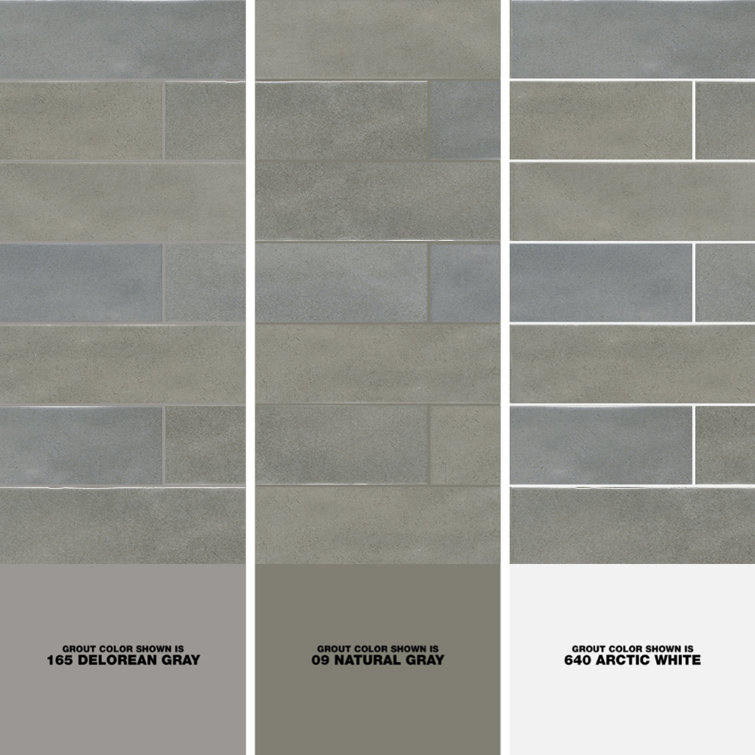 Passion 3" x 8" Glossy Gray Porcelain Wall Tile