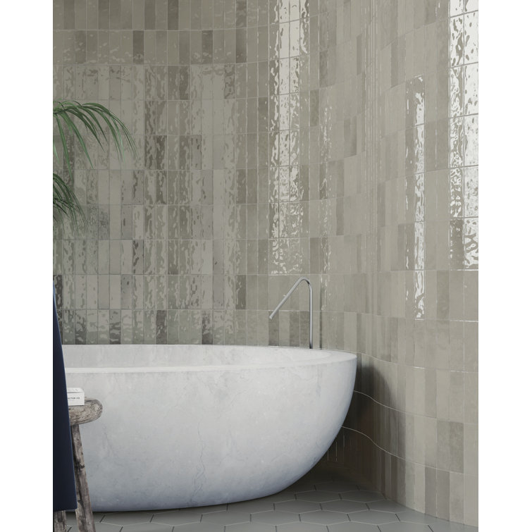 Passion 3" x 8" Glossy Gray Porcelain Wall Tile