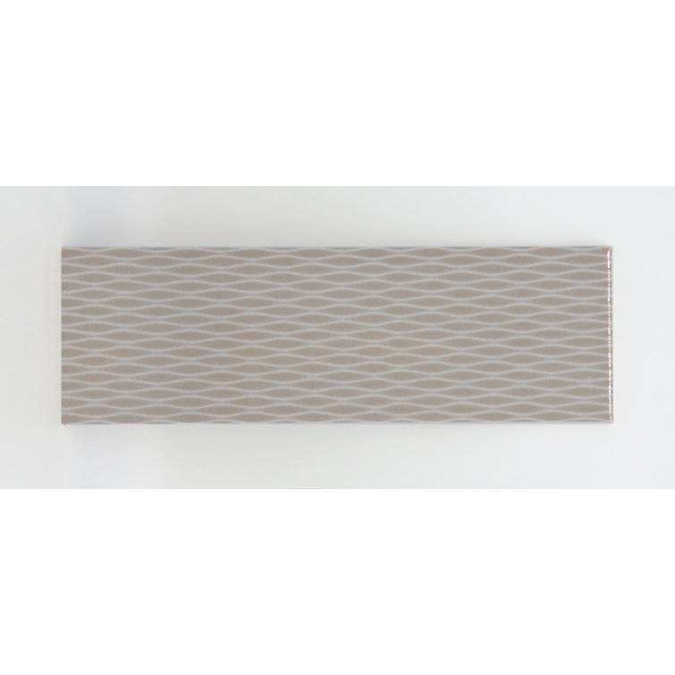 Motif II 4" x 12" Glazed Ceramic Subway Tile in Taupe